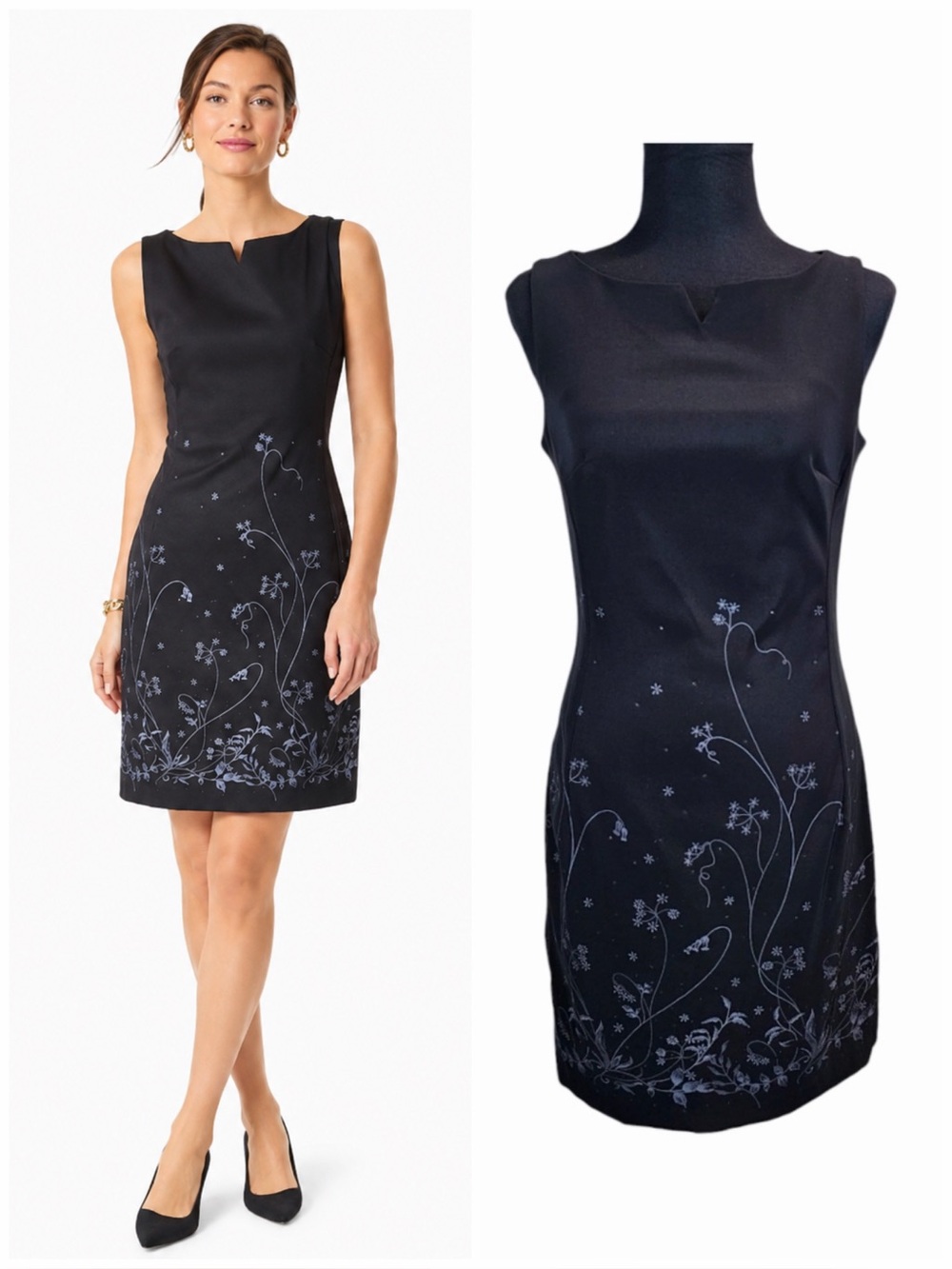 Vintage Y2K Rampage Dress Sz S Black Floral Sleeveless 90s Whimsigoth 2000s
